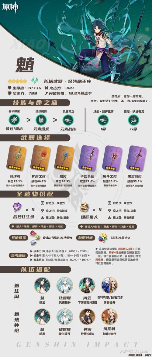 原神魈：圣遗物及武器搭配指南，提升战力技巧