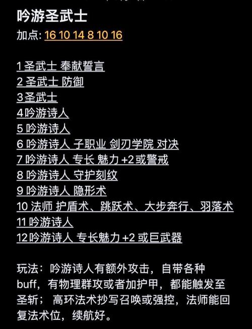 博德之门3角色创建攻略：选择最佳职业及天赋加点